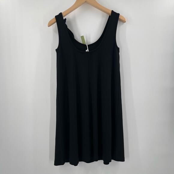MARINE LAYER Lexi Rib Leah Dress Extra Small Black Ribbed One Bow Shoulder NWT - Picture 2 of 12